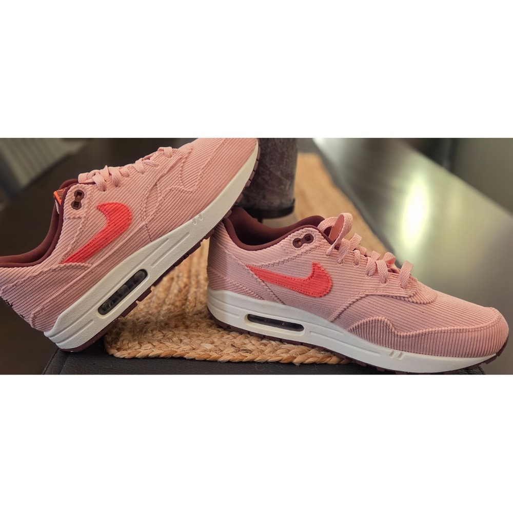 Nile Air Max 1 PRM Corduroy Coral Stardust FB8915-600, New, Mens Size 10